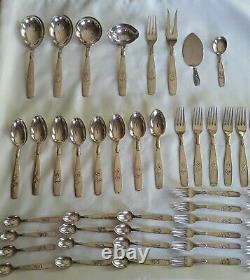 Mid-Century Vintage Silver Plate Danish ABSA Tinkerbell Flatware Cutlery Set