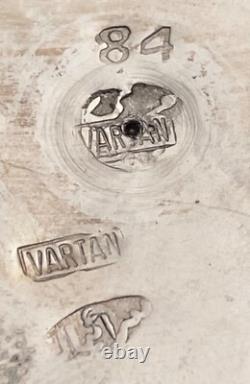 Middle East Persian Profusely Hand Engraved Solid Silver 875- VARTAN & SARAEIAN