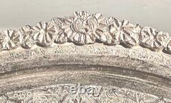 Middle East Persian Profusely Hand Engraved Solid Silver 875- VARTAN & SARAEIAN