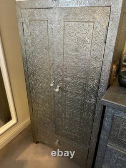 Middle Eastern Hand Made Silver Plate Bedroom Furniture Set