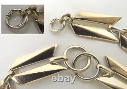 Modernist Design Silver Chain Gold Plated Sterling Necklace Gilded