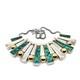 Modernist Malachite Style Silver Bar Necklace, Latin America 1980's