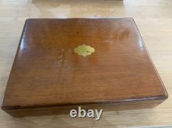 Mother Of Pearl and Silver Cutlery Set Purchased 1946 Original Receipt/Key & Box