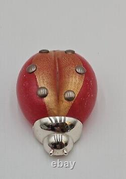 Murano Ladybug Scavo Technique With Silver Plating Red And Gold 4 Dogale