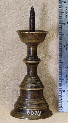 Museum Grade Ca. 1600 German Renaissance Miniature Bronze Pricket Candlestick