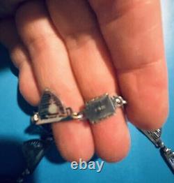 Must Look Signed PSCO Art Deco Rhodium Plated Short Vintage Necklace Rare