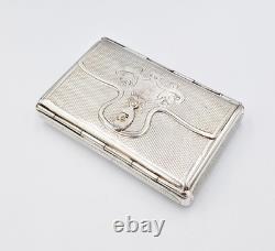 NOVELETY VICTORIAN SILVER PLATED ENVELOPE SNUFF BOX c1860