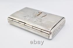 NOVELETY VICTORIAN SILVER PLATED ENVELOPE SNUFF BOX c1860