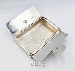 NOVELETY VICTORIAN SILVER PLATED ENVELOPE SNUFF BOX c1860