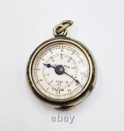 NOVELTY VICTORIAN ROTA METER SILVER PLATED MAP MEASURER FOB c1890