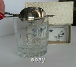 Napier Art Deco Jigger Bottoms Up Tipping Beaded Handle Silver Plate Shot cup