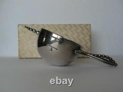 Napier Art Deco Jigger Bottoms Up Tipping Beaded Handle Silver Plate Shot cup