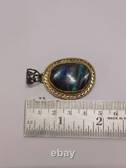Natural Australian Boulder Opal Pendant 925 Silver Rhodium Gold Plated Jewelry