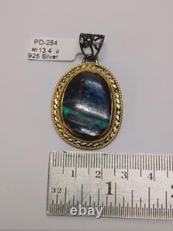 Natural Australian Boulder Opal Pendant 925 Silver Rhodium Gold Plated Jewelry