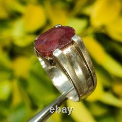 Natural Red Ruby Original African Ruby Ring Real Ruby Ring Silver Rhodium Plated