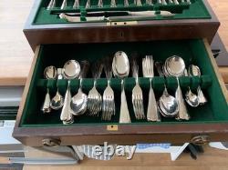 New Listing Sheffield Steel Silver Plated 12 Place Canteen Cutlery with original
