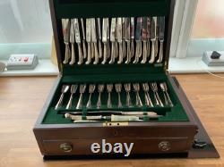 New Listing Sheffield Steel Silver Plated 12 Place Canteen Cutlery with original