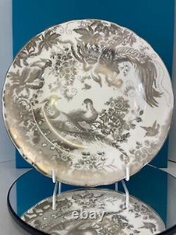 New Royal Crown Derby 2nd Quality Platinum Aves Salad Plate