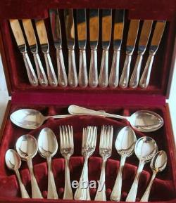 Newbridge Bead Pattern Canteen of Cutlery EPNS A1 Silver Plate 44 Pce 6 Place