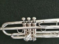 Nice 1992 Silver Plated Bach Stradivarius 37 Professional Trumpet Original Case
