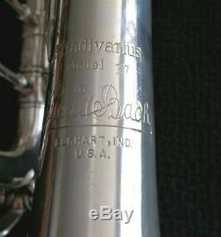 Nice 1992 Silver Plated Bach Stradivarius 37 Professional Trumpet Original Case