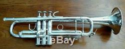Nice Silver Plated Bach Stradivarius 43 Professional Trumpet w Original Case