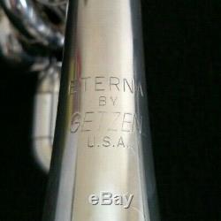 Nice Silver Plated Getzen 940 Eterna Four Valve Piccolo Trumpet Original Case