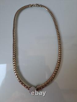 Noble, Old Collier 925 Silver Gold Plated with Stones, Classy, Massive Chain