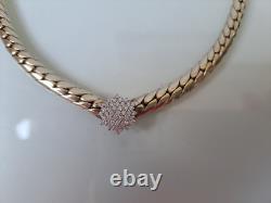 Noble, Old Collier 925 Silver Gold Plated with Stones, Classy, Massive Chain
