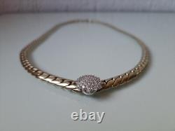 Noble, Old Collier 925 Silver Gold Plated with Stones, Classy, Massive Chain