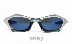 Nos Vintage Sunglasses Oakley Splice Metallic Clear Gray Blue Mirror Scar Plate