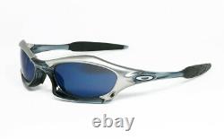 Nos Vintage Sunglasses Oakley Splice Metallic Clear Gray Blue Mirror Scar Plate