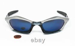 Nos Vintage Sunglasses Oakley Splice Metallic Clear Gray Blue Mirror Scar Plate