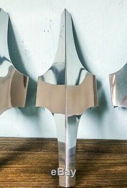 ONE OFF OUR SPACE AGE DORIA Nickel Plated Wall Sconces Original Vintage 1960s