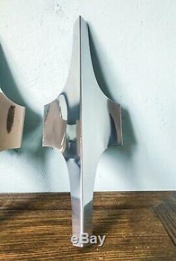 ONE OFF OUR SPACE AGE DORIA Nickel Plated Wall Sconces Original Vintage 1960s