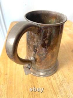 ORIGINAL COLONIAL ERA MUG SILVER PLATE Ca. 1740-1760