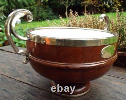 Oak & Silver Plated Trophy Bowl With Ceramic Liner #2