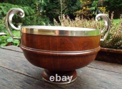 Oak & Silver Plated Trophy Bowl With Ceramic Liner #2