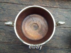 Oak & Silver Plated Trophy Bowl With Ceramic Liner #2