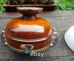 Oak & Silver Plated Trophy Bowl With Ceramic Liner #2