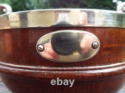 Oak & Silver Plated Trophy Bowl With Ceramic Liner #2