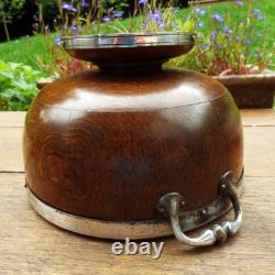 Oak & Silver Plated Trophy Bowl With Ceramic Liner & Servers