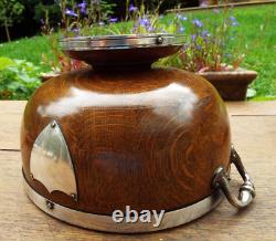 Oak & Silver Plated Trophy Bowl With Ceramic Liner & Servers