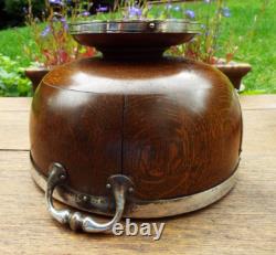 Oak & Silver Plated Trophy Bowl With Ceramic Liner & Servers