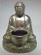 Old BUDDHA Incense Burner'Good Luck Swastika' around base Ornate Silver Plate