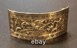 Old Chinese Silver Squirrel and Grape Small Belt Buckle Plate