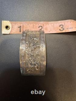 Old Chinese Silver Squirrel and Grape Small Belt Buckle Plate