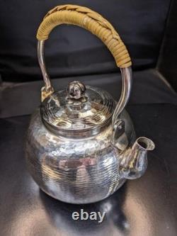 Old Japanese Old silver plating bottle Tea Utensils Kettle Teapot F/S from Japan Old Japanese Old silver plating bottle Tea Utensils Kettle Teapot F/S from Japan