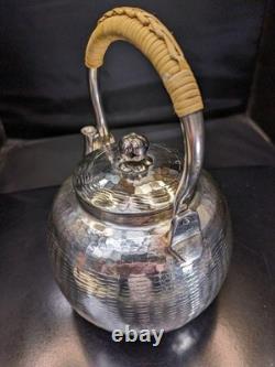 Old Japanese Old silver plating bottle Tea Utensils Kettle Teapot F/S from Japan Old Japanese Old silver plating bottle Tea Utensils Kettle Teapot F/S from Japan
