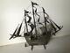 Old Mexican Alpaca Silver Plated Model Ship Nautical Sculpture